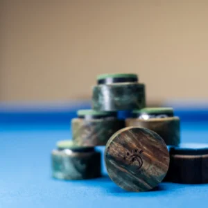 Piece of Kaine Cues premium pool chalk displayed on a neutral background.