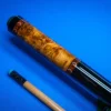 Close-up of the custom V-pattern rings on the Lord of the Rings custom cue
