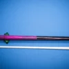Close-up of the genuine lizard skin wrap and double stitch rings on the Pink Beauty custom cue
