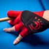Side view of the Kaine Cues shooting glove showing breathable fabric and wrist fit.